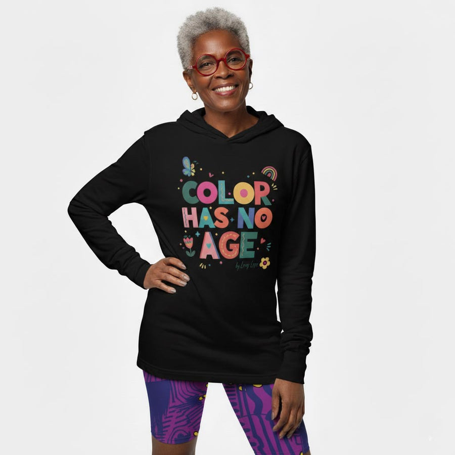 COLOR HAS NO AGE Hooded long-sleeve tee