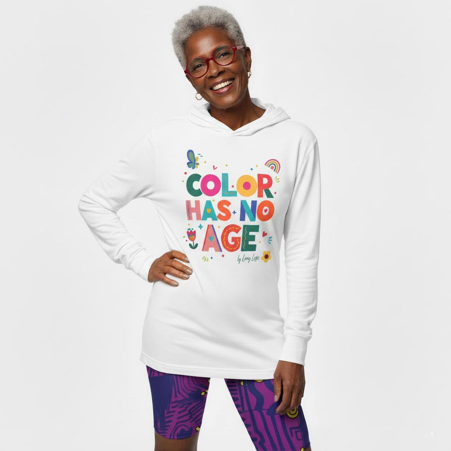 COLOR HAS NO AGE Hooded long-sleeve tee