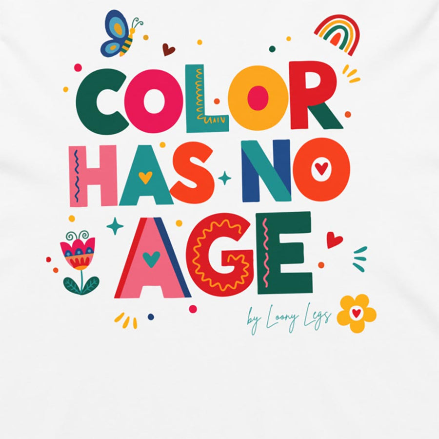 COLOR HAS NO AGE fitted racerback tank top