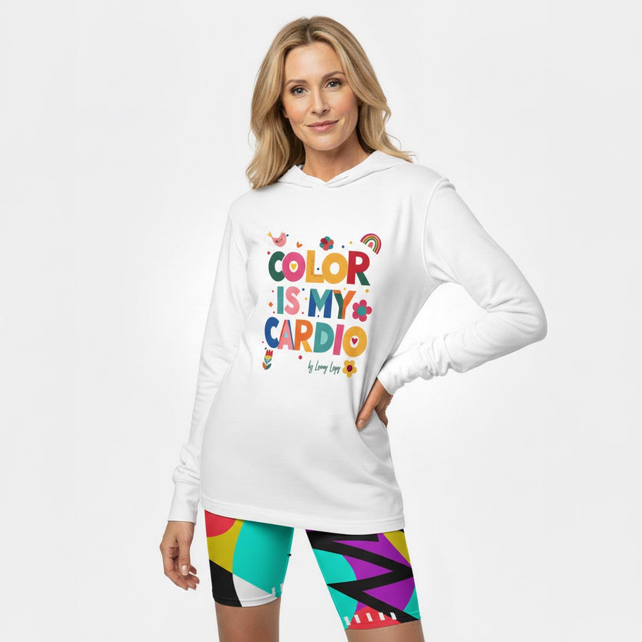 COLOR IS MY CARDIO Hooded long-sleeve tee