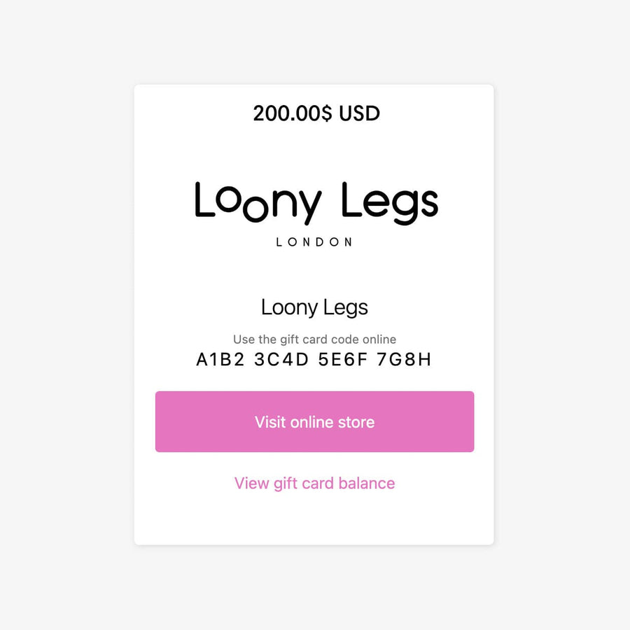 Loony Legs Gift Cards