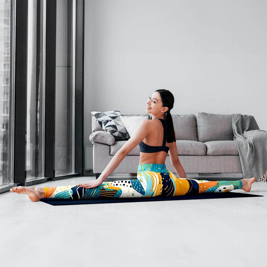 Printed Leggings "Seascape" Turquoise/Blue/Yellow