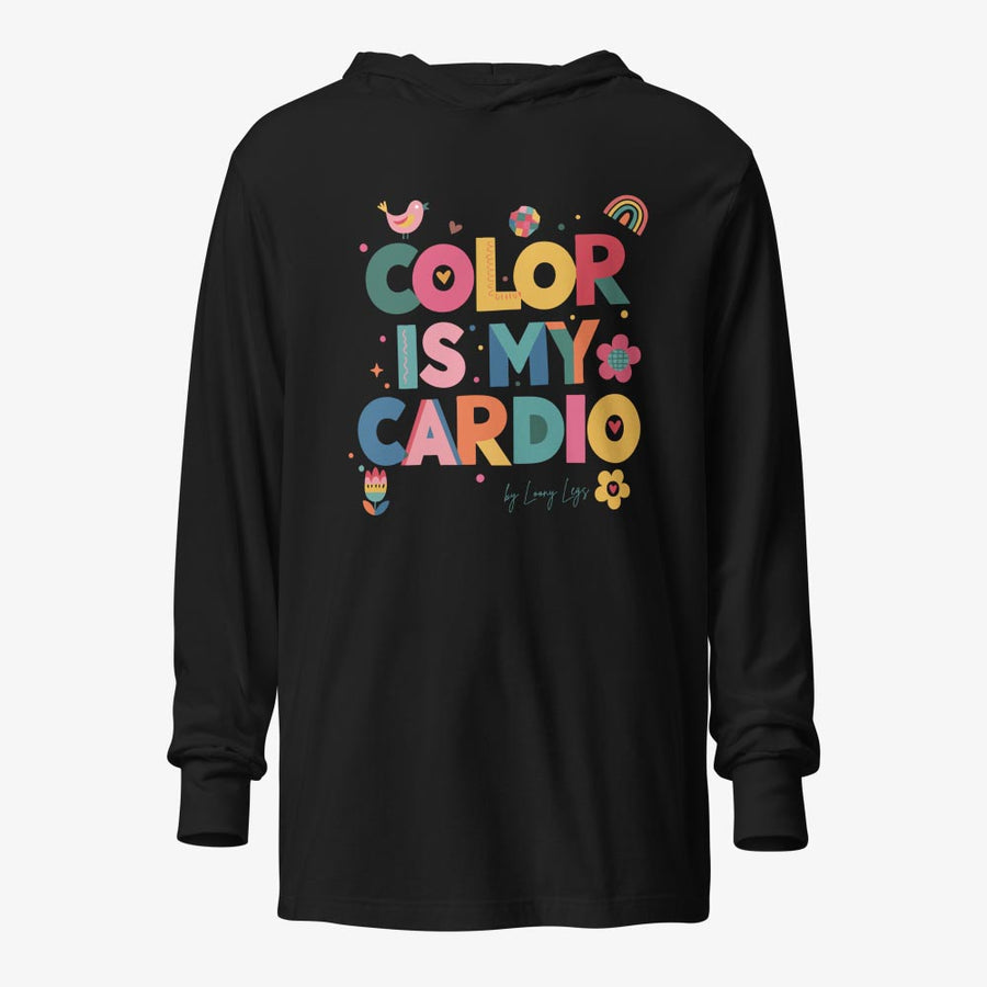COLOR IS MY CARDIO Hooded long-sleeve tee
