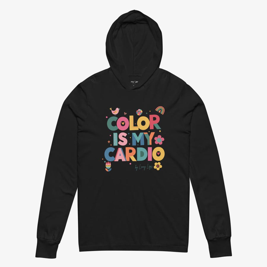 COLOR IS MY CARDIO Hooded long-sleeve tee