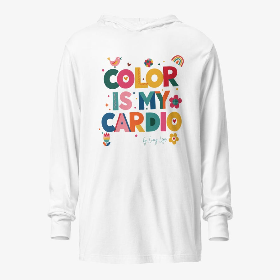 COLOR IS MY CARDIO Hooded long-sleeve tee