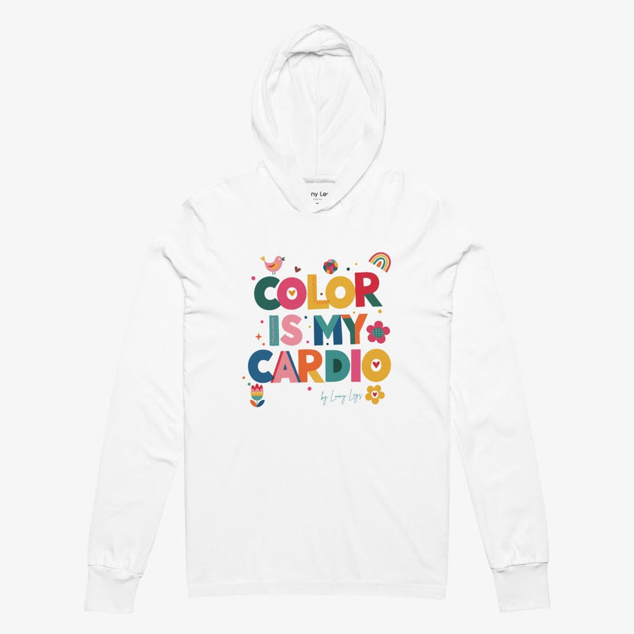 COLOR IS MY CARDIO Hooded long-sleeve tee