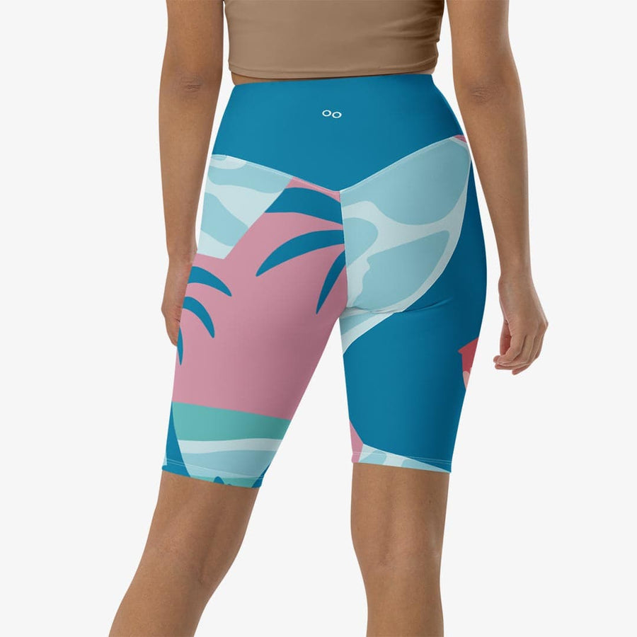 Biker Shorts "Flamingo" Azure/PInk