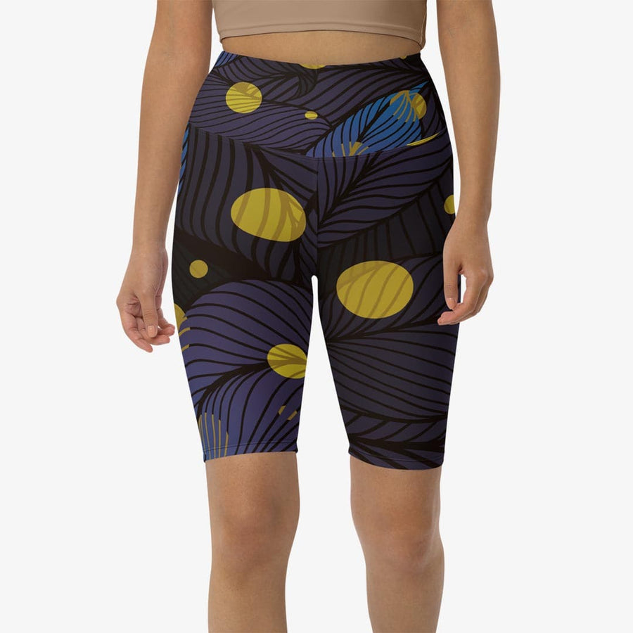 Biker Shorts "Fireflies" Blue/Yellow