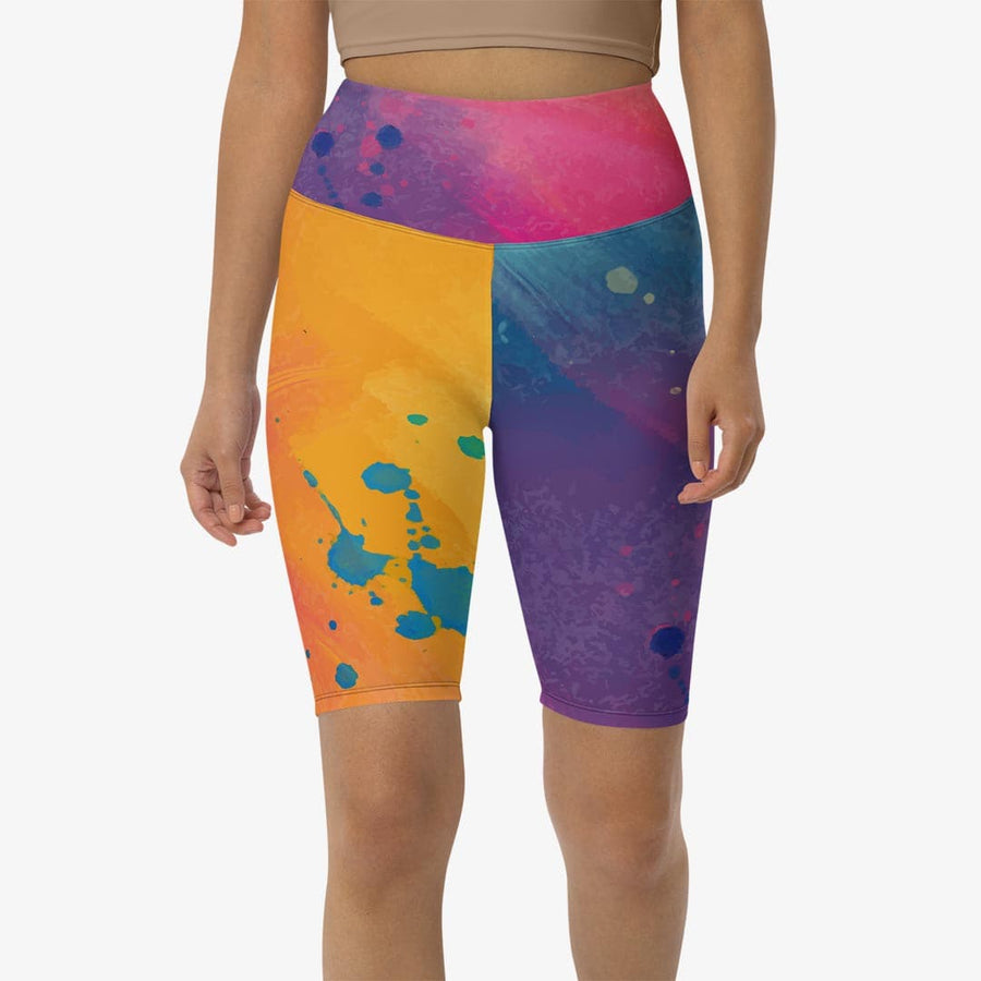 Biker Shorts "Cosmic Splash" Orange/Purple/Pink