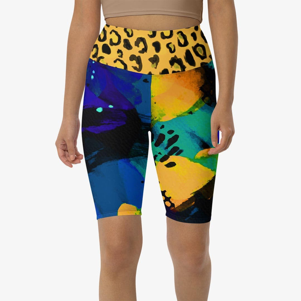Wild Canvas Biker Shorts – Blue/Yellow