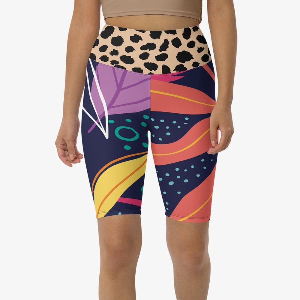 Animal Leaves Biker Shorts