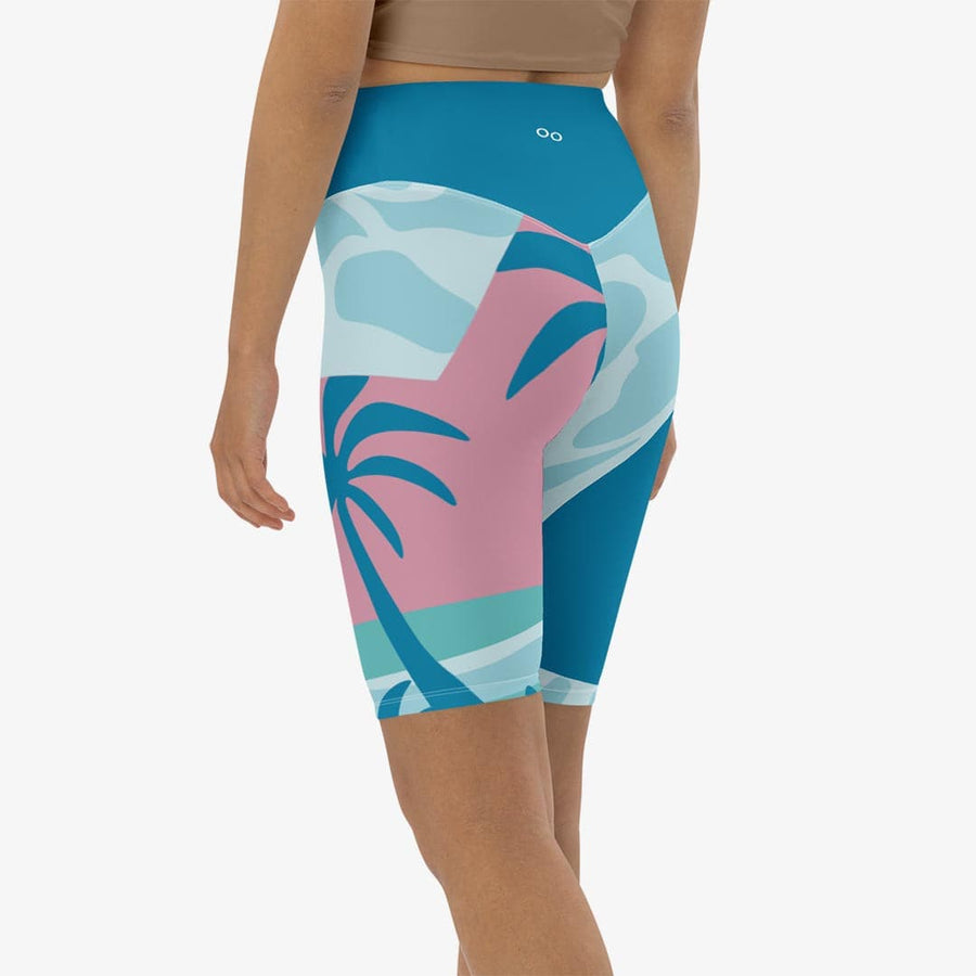 Biker Shorts "Flamingo" Azure/PInk
