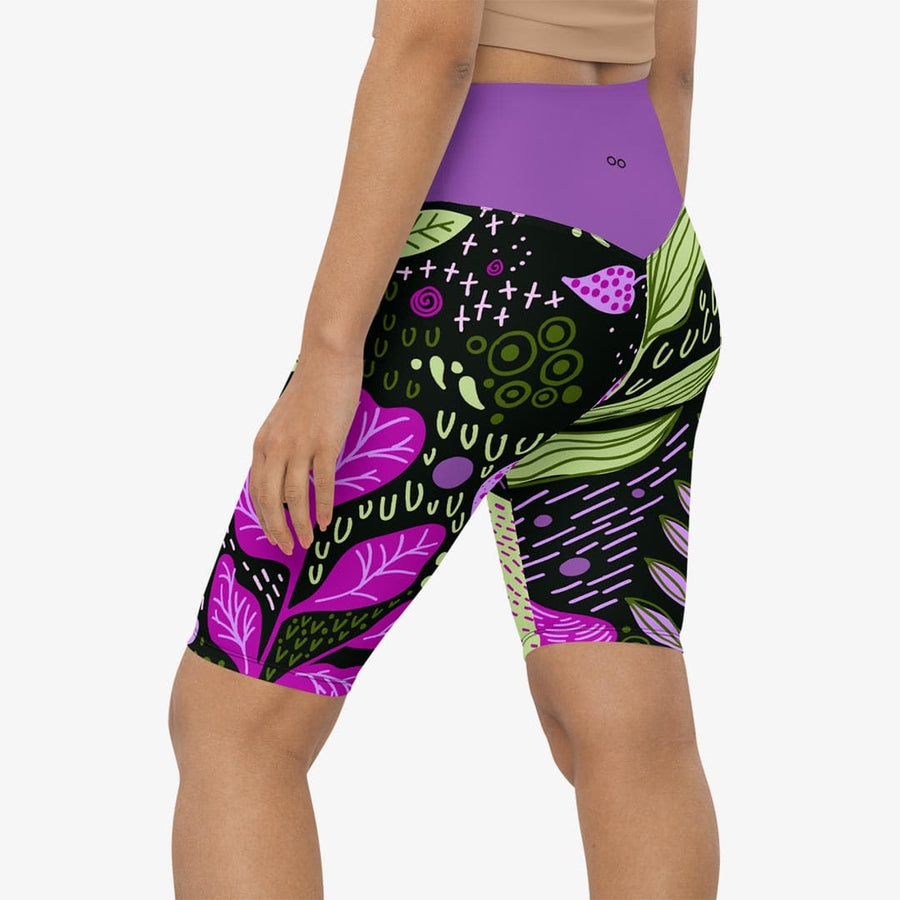 Biker Shorts "Fairy Forest" Purple/Lime