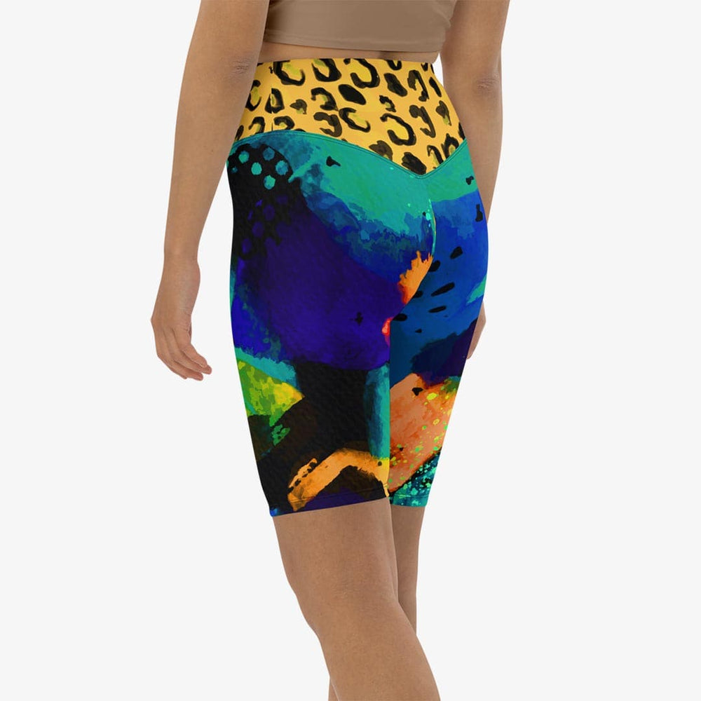 Wild Canvas Biker Shorts – Blue/Yellow