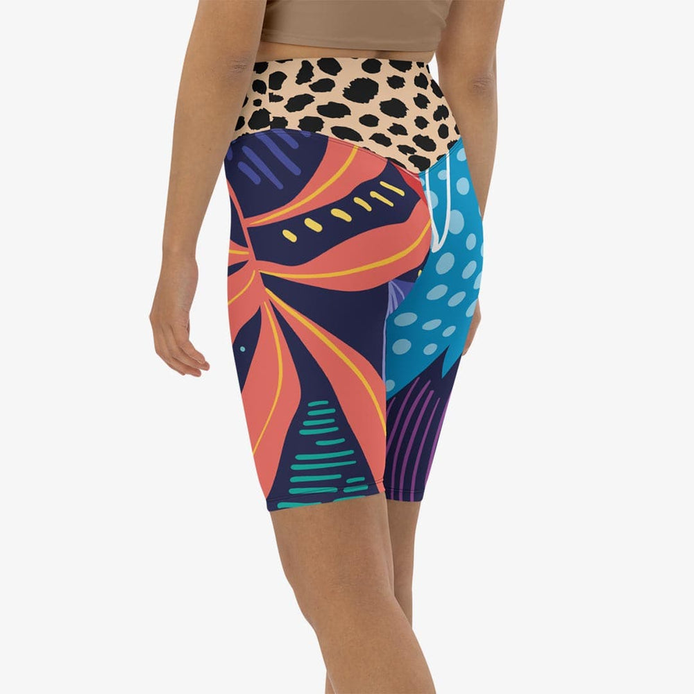 Animal Leaves Biker Shorts