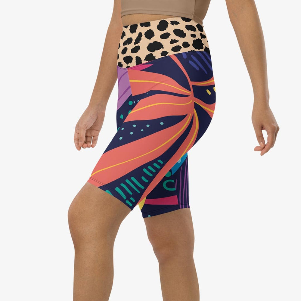 Animal Leaves Biker Shorts