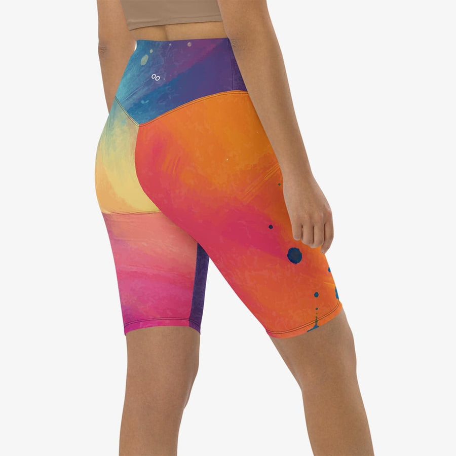 Biker Shorts "Cosmic Splash" Orange/Purple/Pink