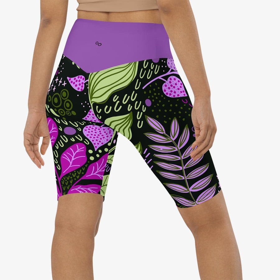 Biker Shorts "Fairy Forest" Purple/Lime