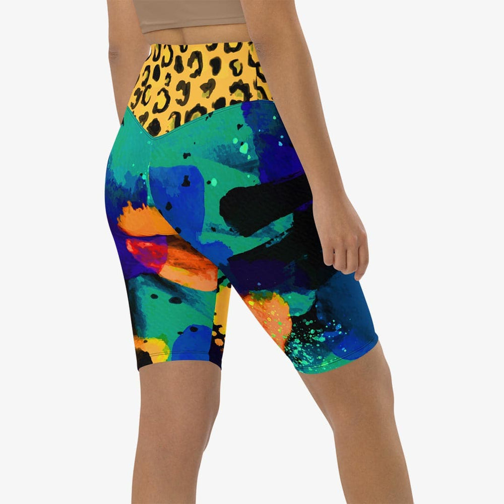Wild Canvas Biker Shorts – Blue/Yellow