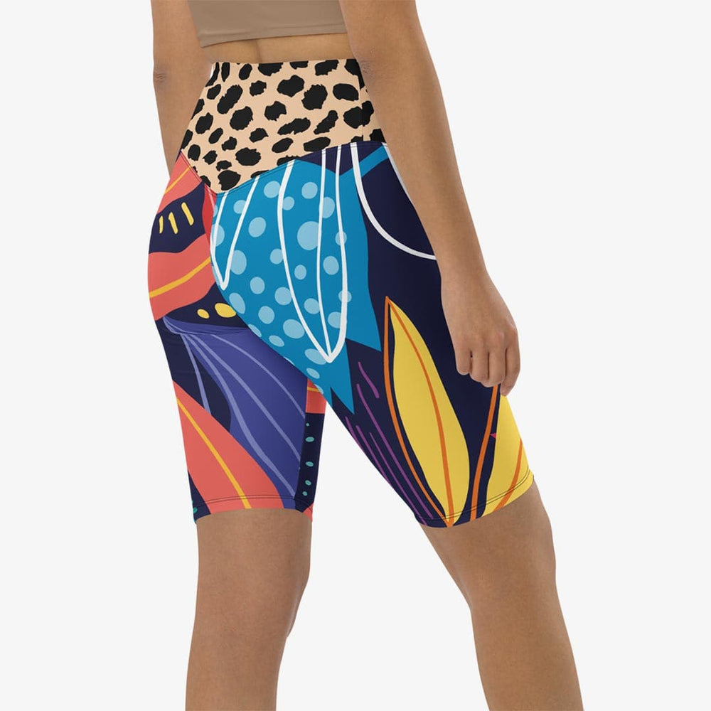 Animal Leaves Biker Shorts