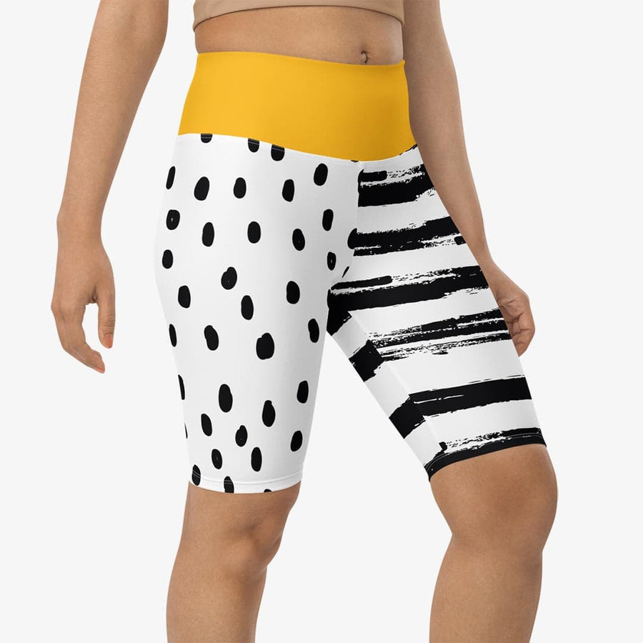 Biker Shorts "Dots&Stripes" Yellow