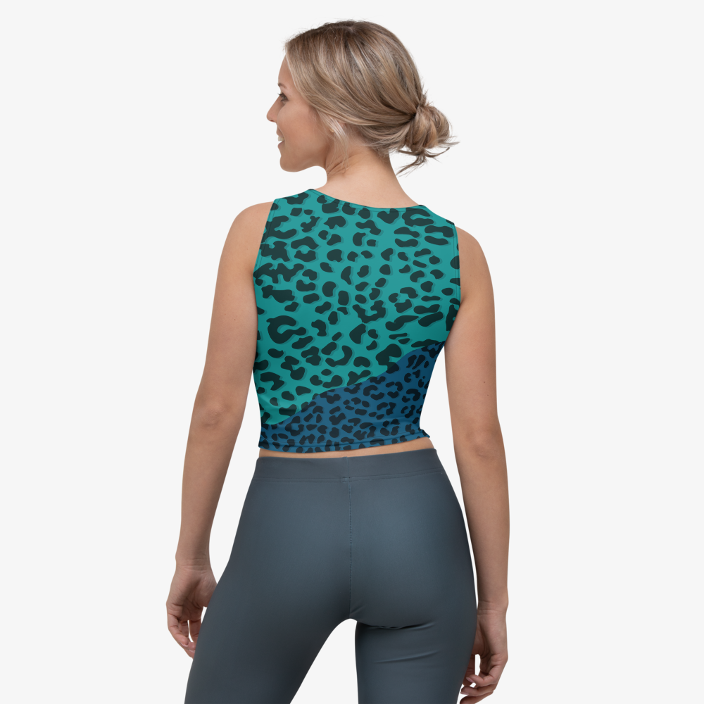 blue cheetah print crop top