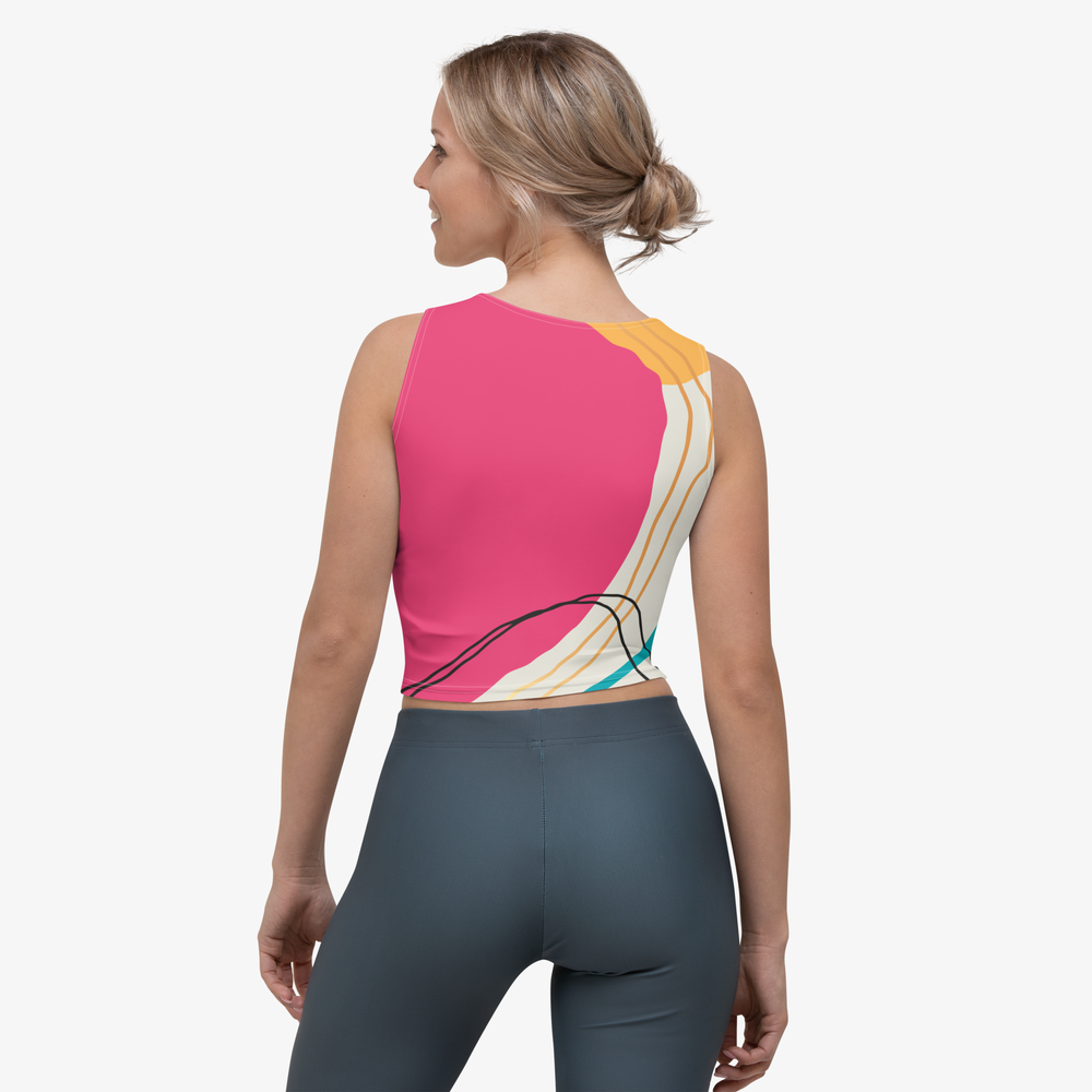 Modernist Crop Top – Fuchsia/Turquoise