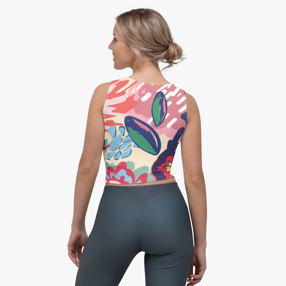 Flower Splash Crop Top – Red/Yellow/Blue