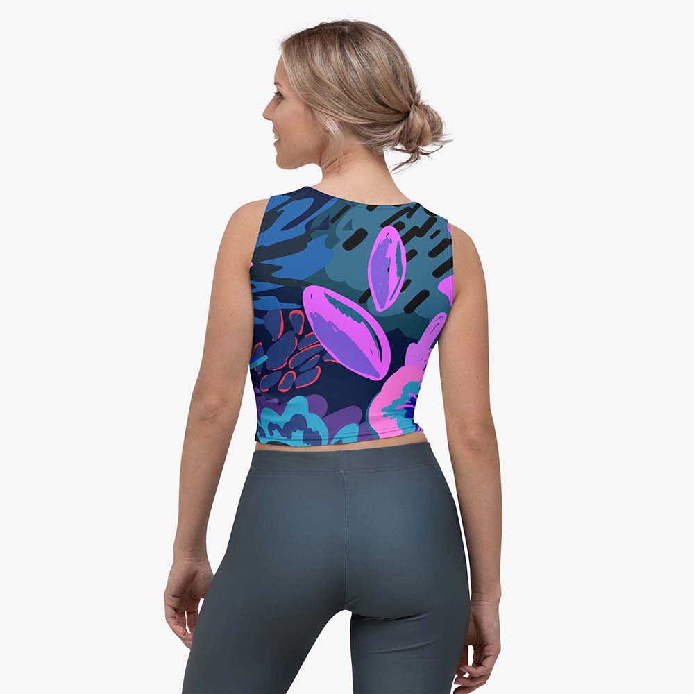 Crop top with blue floral print design