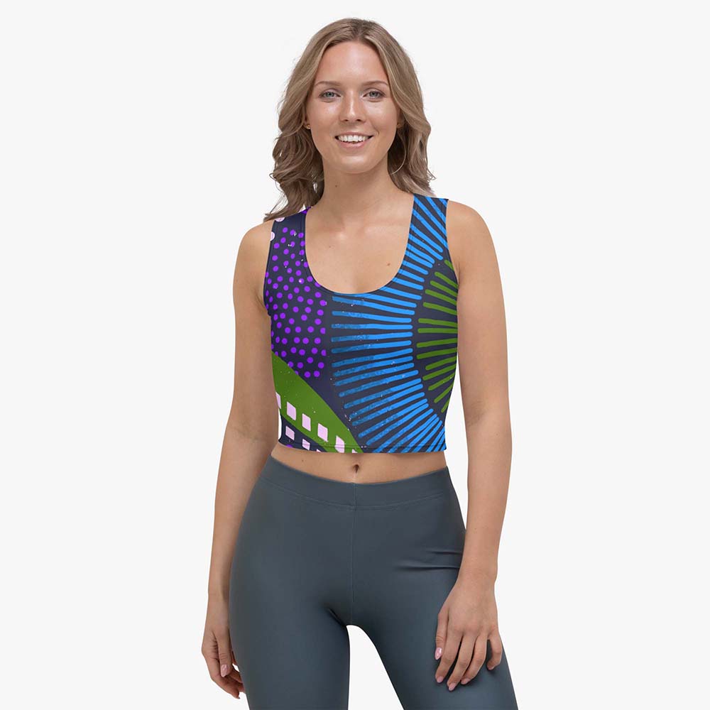 Crop top in mixed pattern design
