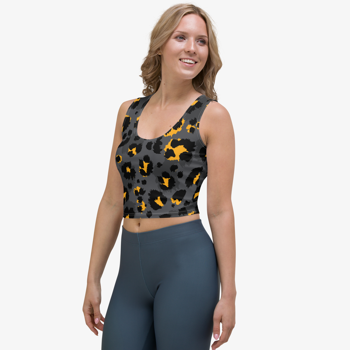 Crop top with cheetah print design