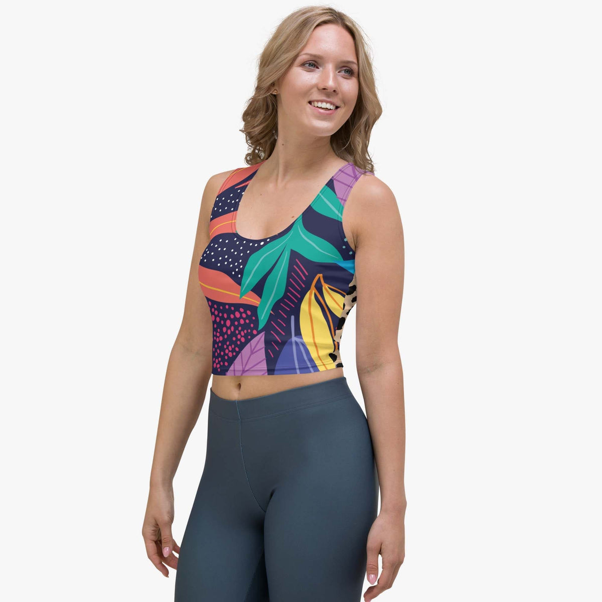 multi floral crop top