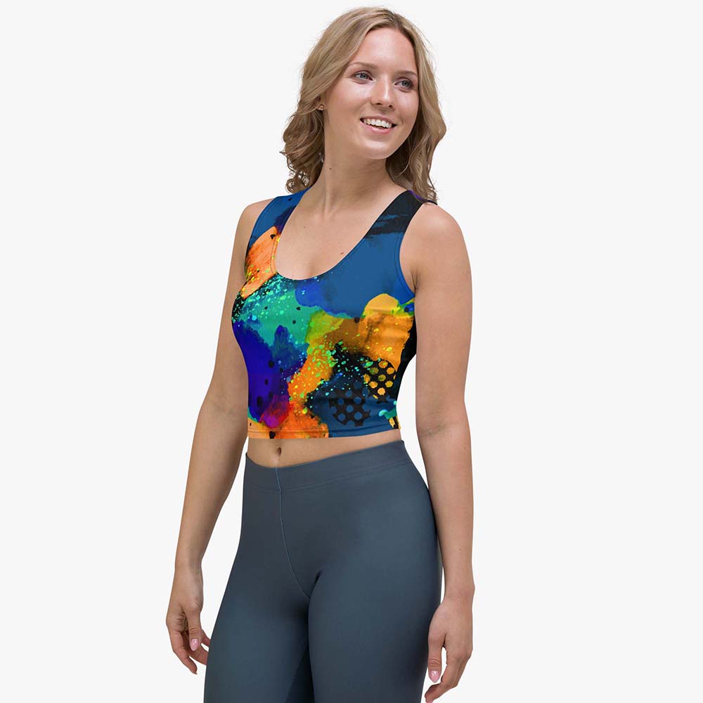 Wild Canvas Crop Top – Blue/Yellow