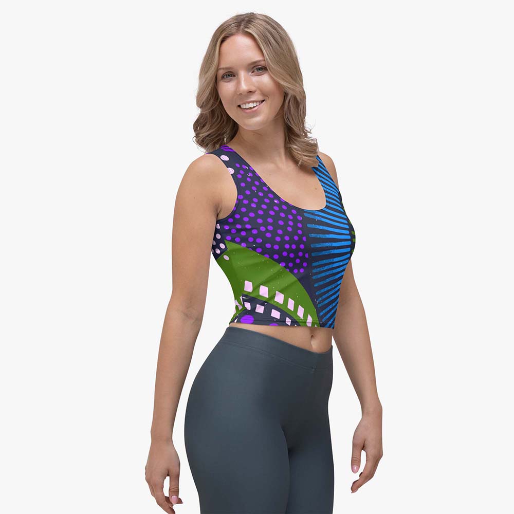 Ethno Pop Crop Top – Blue/Green