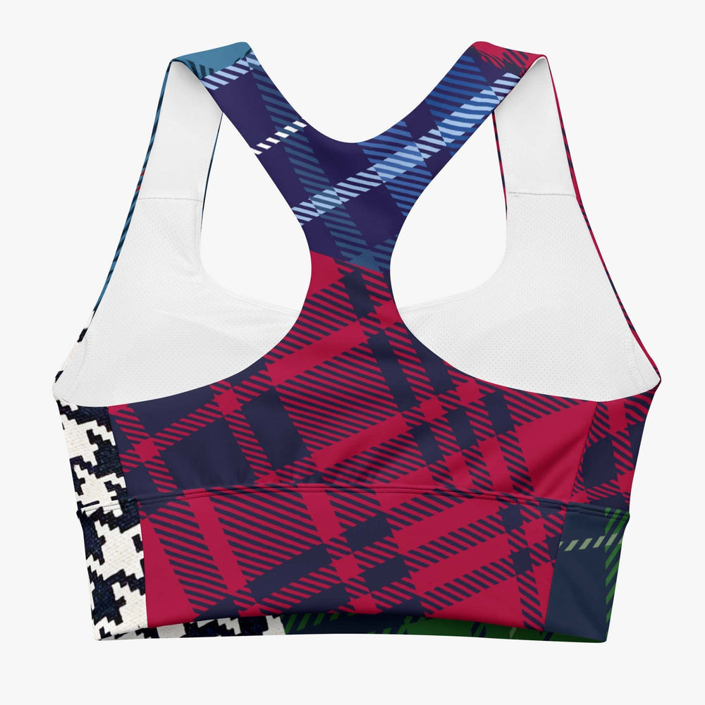 patchwork print sports bra
