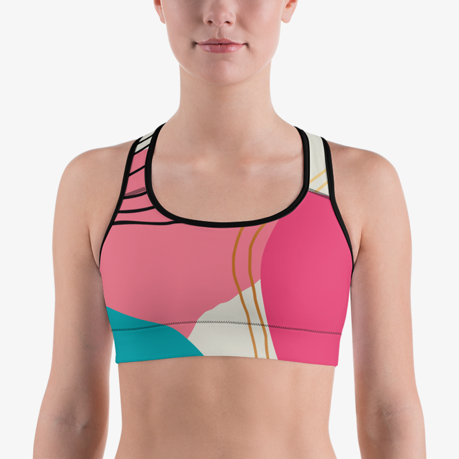 Capris + Sports Bras "Modernist" Fuchsia/Turquoise