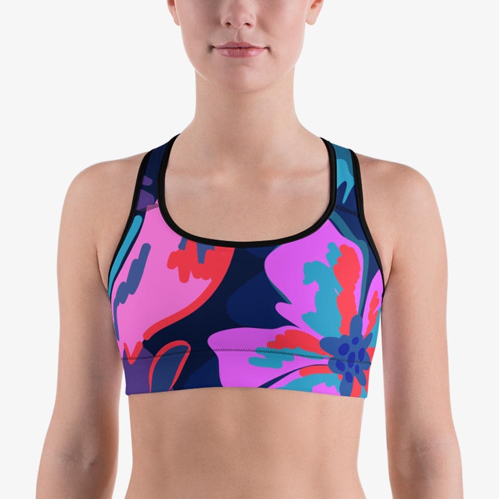 pink floral sport bras