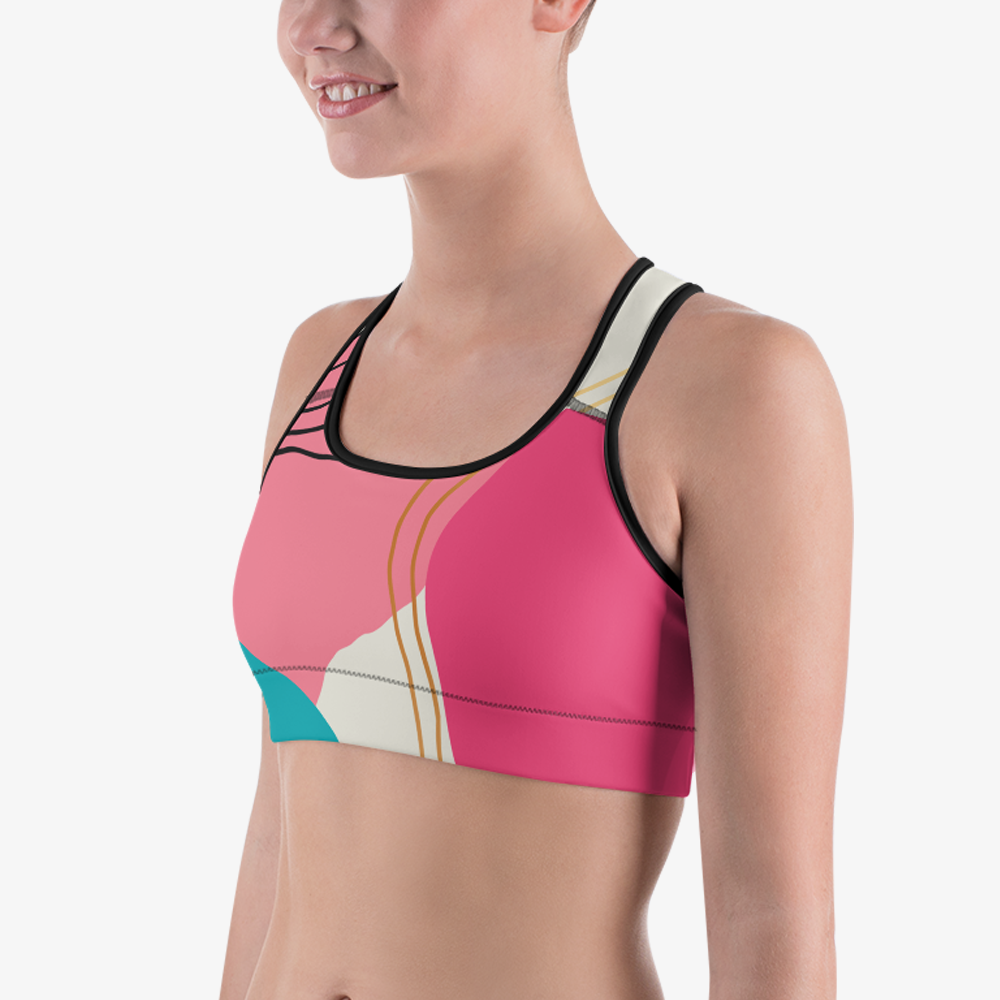 Modernist Sports Bra – Fuchsia/Turquoise