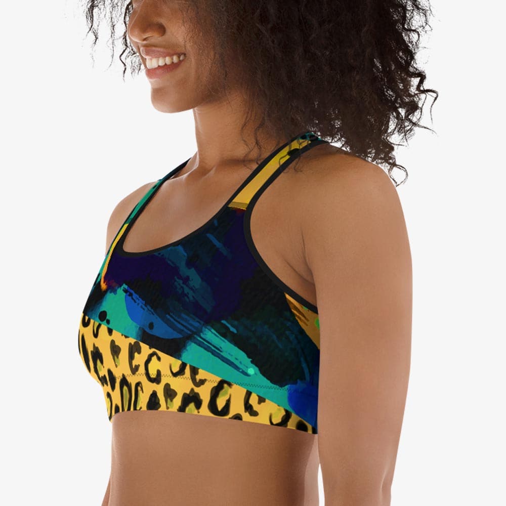 Wild Canvas Sports Bra – Blue/Yellow