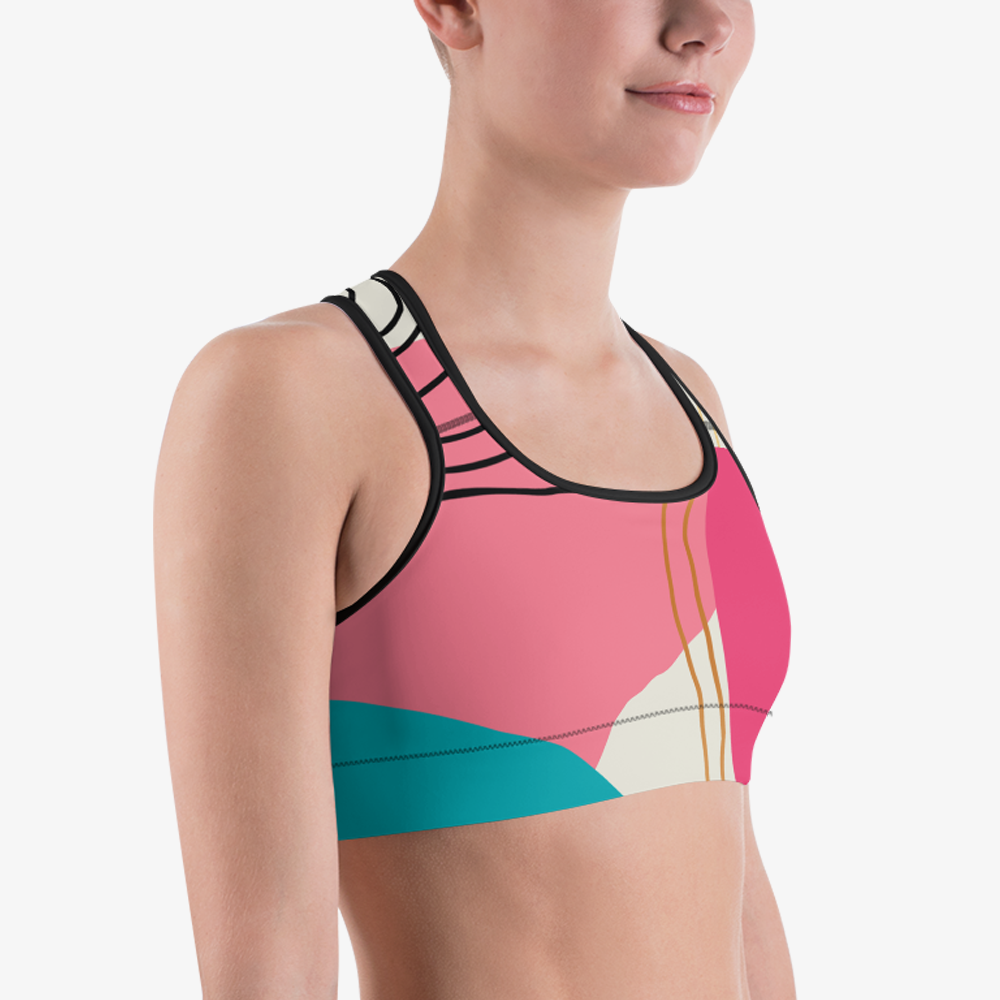 Modernist Sports Bra – Fuchsia/Turquoise