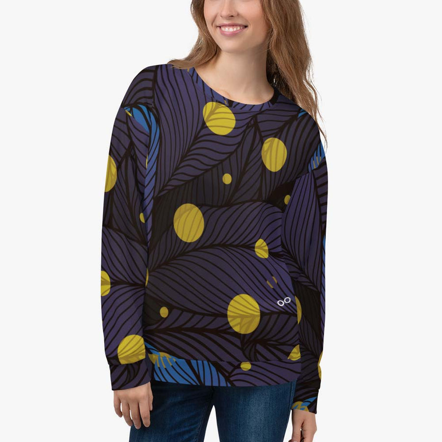 Fleece Sweatshirt "Fireflies" Blue/Yellow