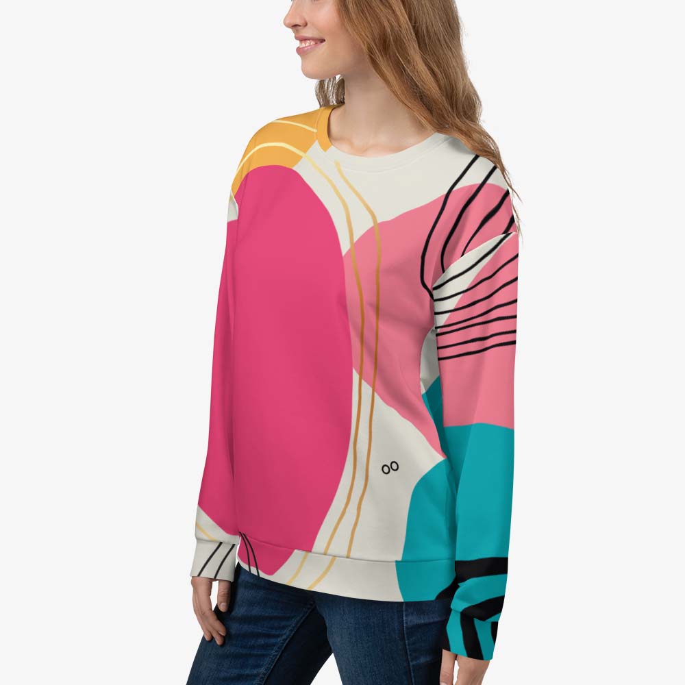 Modernist Sweatshirt – Fuchsia/Turquoise