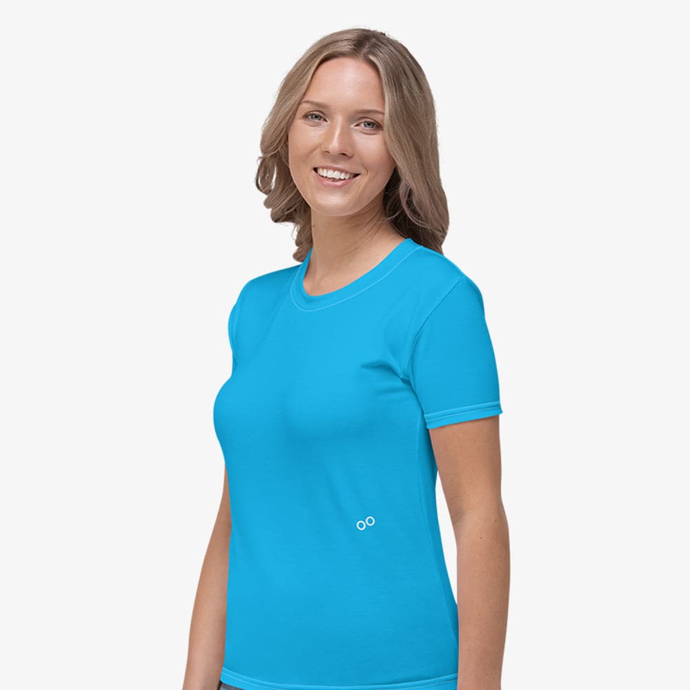 Cyan Monochrome Stretchy Tee