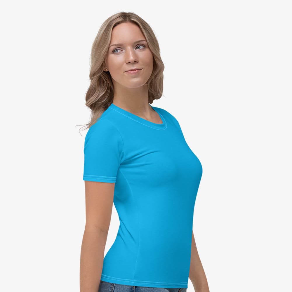 Cyan Monochrome Stretchy Tee