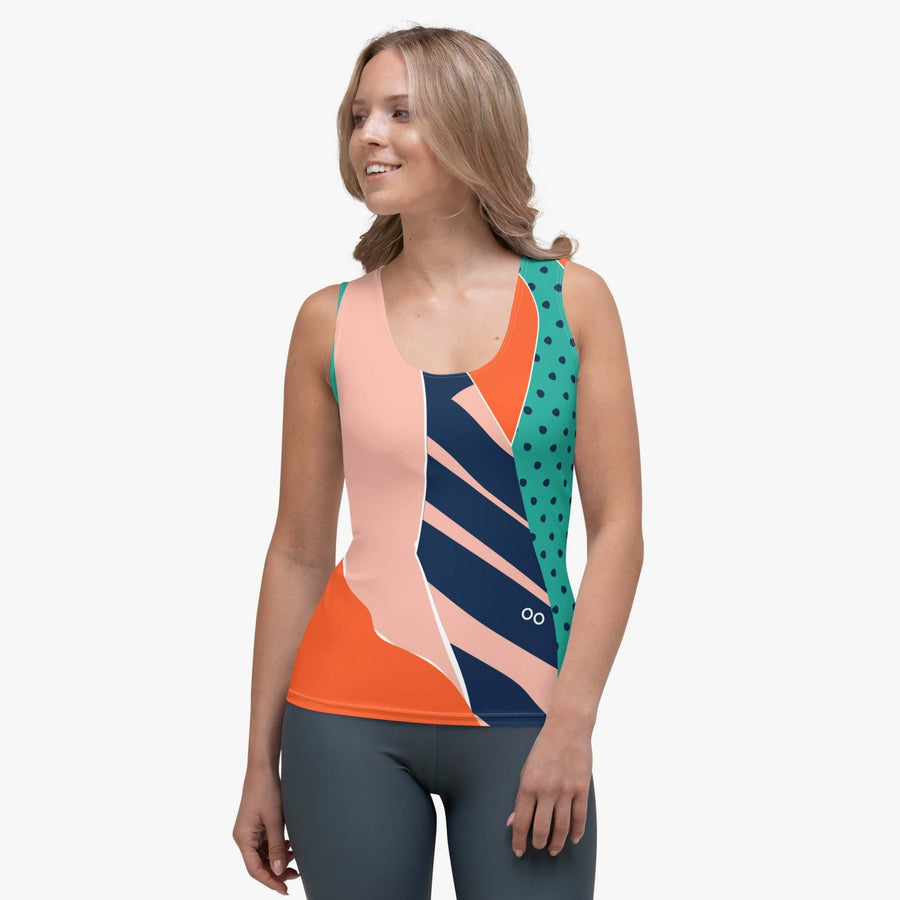 Patterned Flex Vest "Collage" Orange/Teal