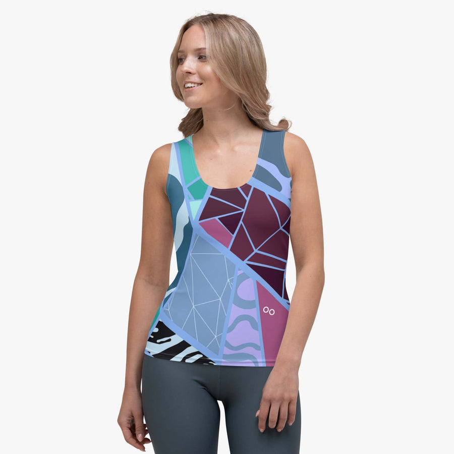 Patterned Flex Vest "Mosaic" Blue/Plum