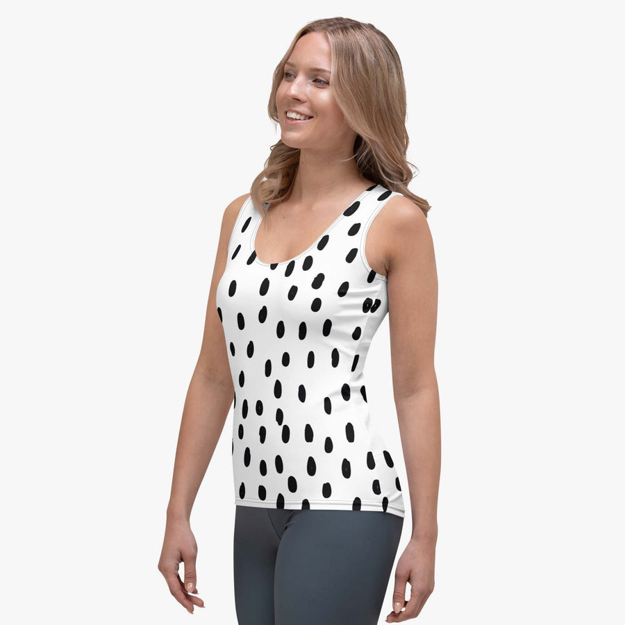 Patterned Flex Vest "Dots" Black/White