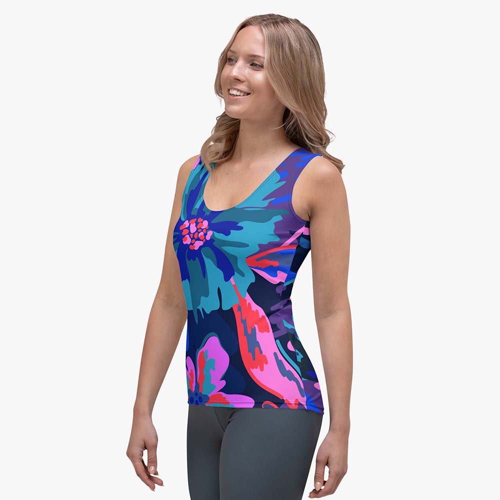 Flower Splash Flex Vest – Blue/Fuchsia