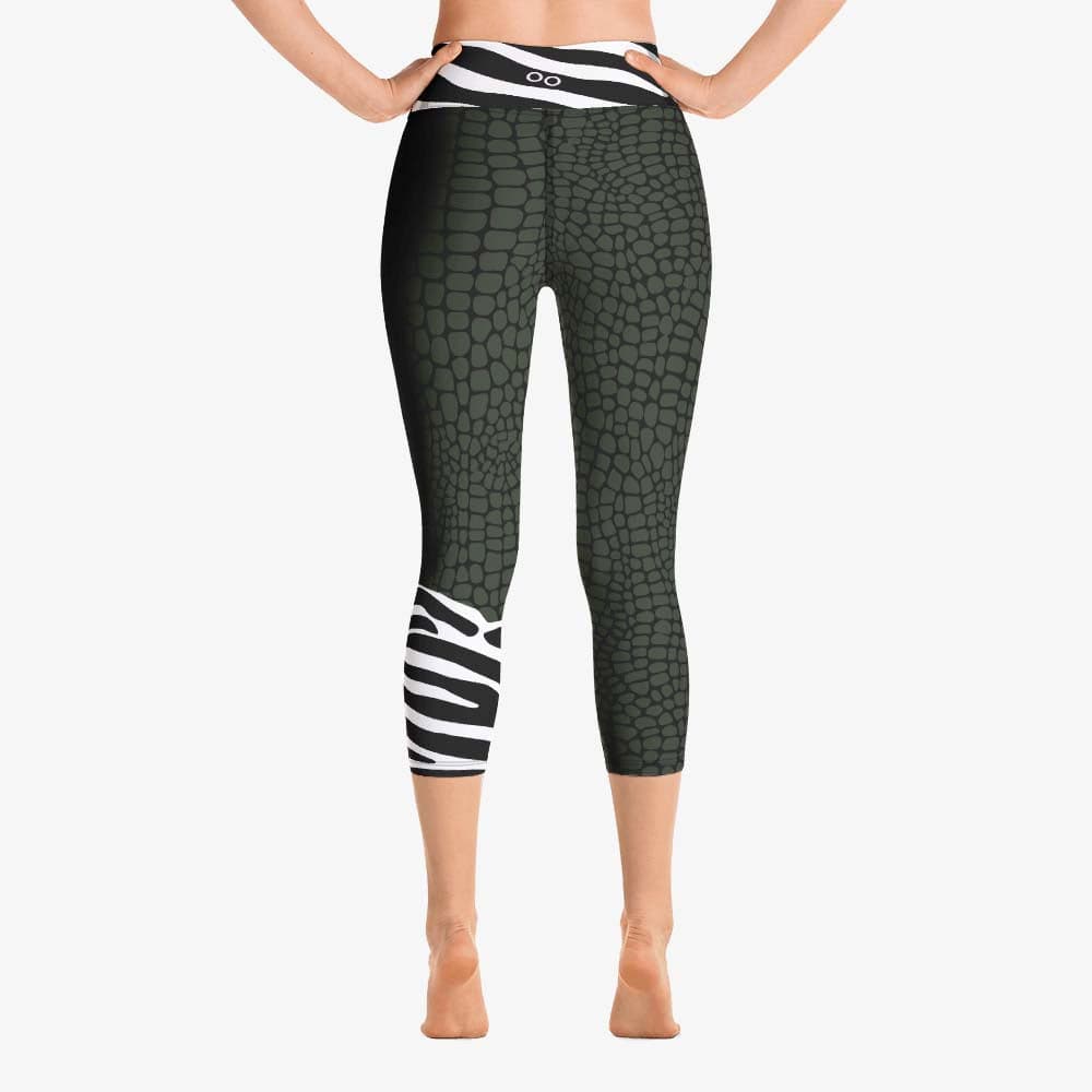 CrocoZebra Capris – Dark Green