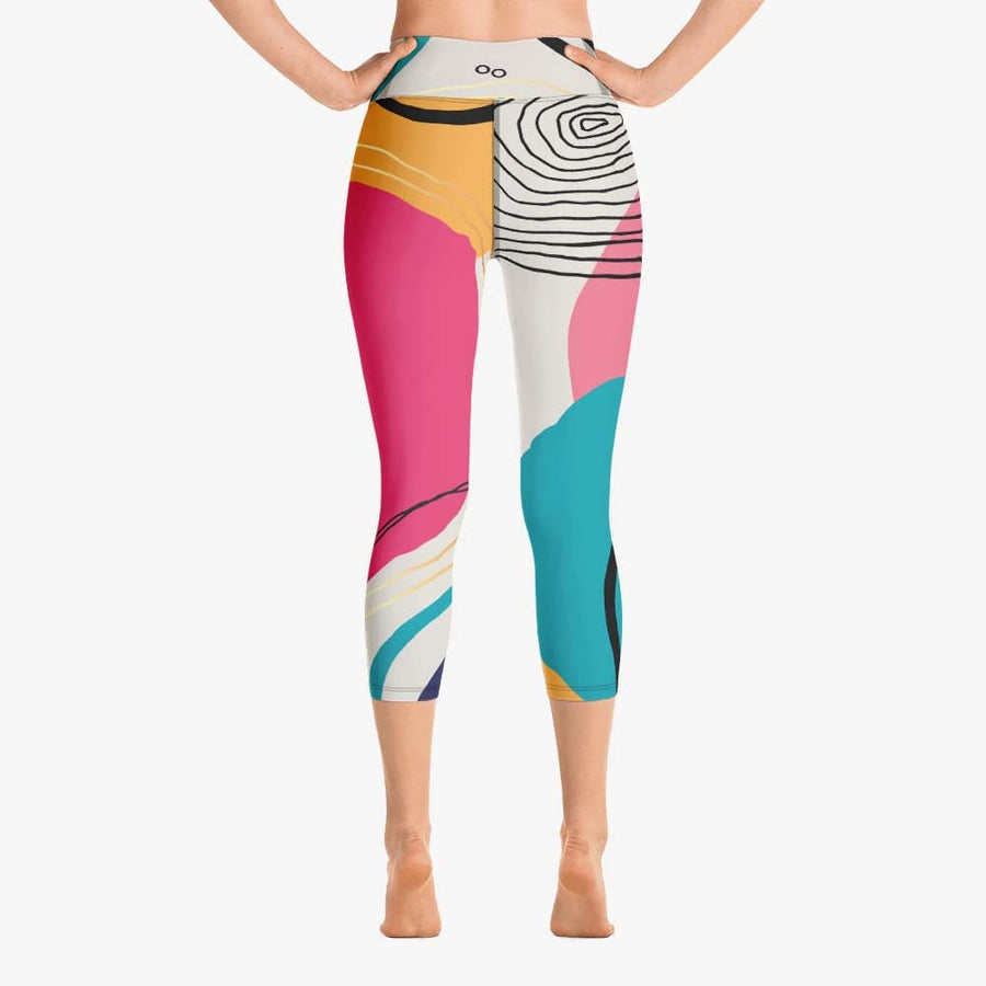 Capris + Sports Bras "Modernist" Fuchsia/Turquoise